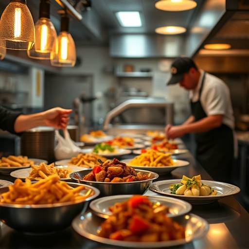 A delicious-looking dish being prepared in the kitchen of The Golden Spoon Restaurant, for their promotional video.