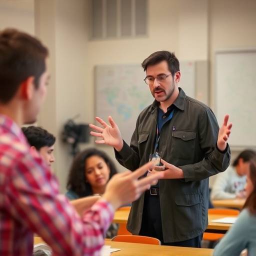 An instructor explaining the lesson.
