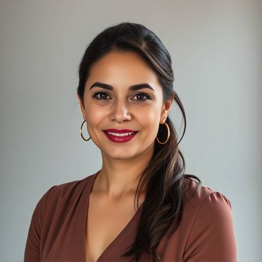 Portrait of Maria Garcia, Marketing Manager at Aurora Visuals Studio.